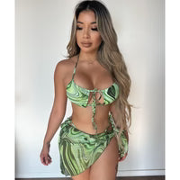 Rocio 3 Piece Bikini Set (Green)
